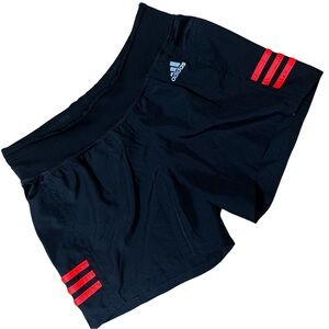 Adidas Black & Orange Stripe Response Shorts XS Zippered Waist Pocket